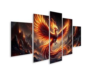 islandburner Tableau mural Phénix Vole Feu brûlant des cendres Créatures mythiques sur toile