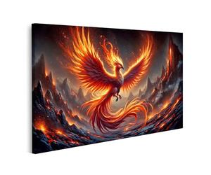 islandburner Tableau mural Phénix Vole Feu brûlant des cendres Créatures mythiques sur toile