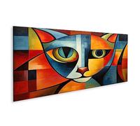 islandburner Tableau sur toile abstrait chat peinture style Pablo Picasso animaux de compagnie Art photos murales poster