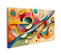 islandburner Tableau sur toile abstrait Kandinsky avec des couleurs vives et des formes