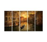 islandburner Tableau sur toile Ambiance romantique du soir à Venise avec gondole dans le canal Images murales Poster
