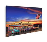 islandburner Tableau sur Toile American Diner USA pour Cuisine Gastro Restaurant Cadre Affiche Poster Murale Tableaux