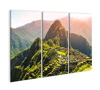 islandburner Tableau sur toile Ancienne ville inca de rayons du soleil de Machu Picchu Cadre Affiche Poster Murale Tableaux