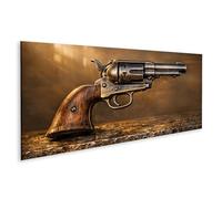 islandburner Tableau sur toile Antique Colt Revolver pour les fans de Western - Panorama