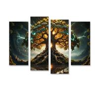 islandburner Tableau sur Toile Arbre Lumineux Yggdrasil Arbre Yggdrasil Lumineux Photos murales Poster
