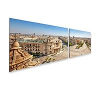 islandburner Tableau sur toile - Architecture espagnole majestueuse - Décoration murale pour salon - Pour les fans de voyage - 2 pièces