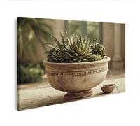 islandburner Tableau sur toile - Arrangement harmonieux de plantes succulentes - Décoration murale pour salon - Pour les amoureux de la nature - Edition G1