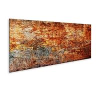 islandburner Tableau sur Toile Art Abstrait De Luxe Plaque en Acier Rouillé Texture Métal Rouillé Cadre Affiche Poster Murale Tableaux