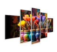 islandburner Tableau sur toile - Art pinceau - Diversité colorée dans des tons de couleurs et représentation créative - Images murales - Poster