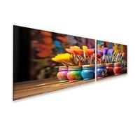 islandburner Tableau sur toile - Art pinceau - Diversité colorée dans des tons de couleurs et représentation créative - Images murales - Poster