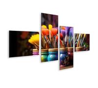 islandburner Tableau sur toile - Art pinceau - Diversité colorée dans des tons de couleurs et représentation créative - Images murales - Poster