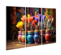 islandburner Tableau sur toile - Art pinceau - Diversité colorée dans des tons de couleurs et représentation créative - Images murales - Poster