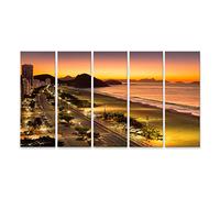 islandburner Tableau sur toile Aube de la plage de Copacabana, Rio de Janeiro, Brésil Cadre Affiche Poster Murale Tableaux