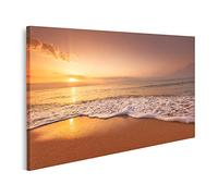 islandburner Tableau sur toile Aube dorée sur la mer Peintures Impressions pour salon bureau