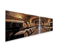 islandburner Tableau sur toile avec fûts de chêne dans la cave à vin
