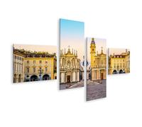 islandburner Tableau sur toile Belle place avec statue équestre et bâtiments historiques Images murales Poster