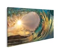 islandburner Tableau sur Toile Belle Vague de Surf océanique à Sunset Beach Cadre Affiche Poster Murale Tableaux