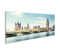 islandburner Tableau sur Toile Big Ben Lors d'une journée ensoleillée à Londres Cadre Affiche Poster Murale Tableaux