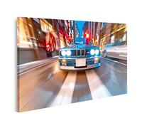 islandburner Tableau sur toile BMW M3 en voyage rapide à travers la ville la nuit pour salon, fans de voitures, atelier automobile, images murales, posters