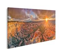 islandburner Tableau sur toile Bryce Canyon Lever de soleil Vue panoramique Parc national Images murales Poster