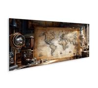 islandburner Tableau sur toile - Carte du monde antique sur parchemin de style vintage - Panorama