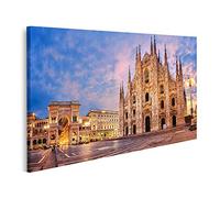 islandburner Tableau sur Toile Cathédrale de Milan Sunrise Italie Milan l'une des Plus Grandes églises du Monde Cadre Affiche Poster Murale Tableaux