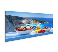 islandburner Tableau sur Toile Célèbre Plage de Navagio avec Salade Grecque Zakynthos Grèce Cadre Affiche Poster Murale Tableaux
