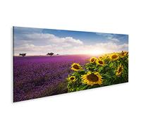 islandburner Tableau sur Toile Champs de Lavande et de Tournesol en Provence Cadre Affiche Poster Murale Tableaux
