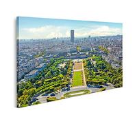 islandburner Tableau sur Toile Champs De Mars Vue Aérienne Paris Tour Montparnasse Tour Eiffel Coucher De Solei Cadre Affiche Poster Murale Tableaux