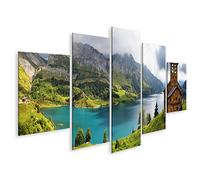 islandburner Tableau sur toile Chapelle Roselend à Cormet De Roselend Pass Savoie France Chapelle Images murales Poster