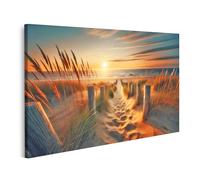 islandburner Tableau sur toile Chemin doux vers le coucher de soleil sur la plage Images murales Poster