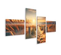 islandburner Tableau sur toile Chemin doux vers le coucher de soleil sur la plage Images murales Poster