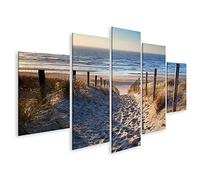 islandburner Tableau sur Toile Chemin vers la Plage de la mer du Nord Golden Sunset Sunshine Hollande du Nord P Cadre Affiche Poster Murale Tableaux