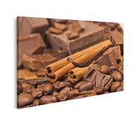 islandburner Tableau sur toile Chocolat Cannelle Grains de Café Barre de Vanille Photos Tableaux Muraux Poster