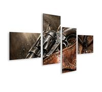 islandburner Tableau sur toile classique Colt Revolver pour les fans de western - 4 pièces - Édition H1