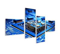 islandburner Tableau sur Toile Close-up d'un Circuit imprimé d'ordinateur avec de Nombreux Composants électroni Cadre Affiche Poster Murale Tableaux