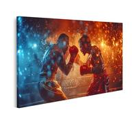 islandburner Tableau sur toile Combat de boxe dans une lumière spectaculaire pour le salon, les amateurs de sport, la salle de gym, images murales poster
