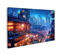 islandburner Tableau sur Toile Concept Lovely Anime Cyberpunk Ville Peinture Numérique Nuit Photos Mur Photos Affiche
