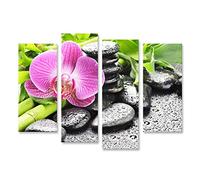 islandburner Tableau sur toile Concept Spa Avec Pierres Zen Et Orchidée B Cadre Affiche Poster Murale Tableaux