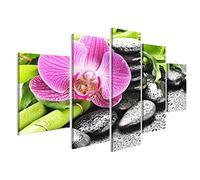 islandburner Tableau sur Toile Concept Spa avec Pierres Zen Et Orchidée B Cadre Affiche Poster Murale Tableaux