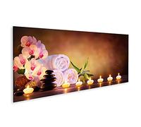islandburner Tableau sur Toile Concept Spa Pierres de Massage Serviettes Bougies Bien-être Salon de beauté cosm Cadre Affiche Poster Murale Tableaux