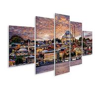 islandburner Tableau sur toile Corne D'Or Et Coucher De Soleil Dramatique De La Vieille Ville D'Istanbul T Cadre Affiche Poster Murale Tableaux