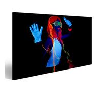 islandburner Tableau sur Toile Costume UV de Pose de Danseuse Disco féminine Sexy Cadre Affiche Poster Murale Tableaux