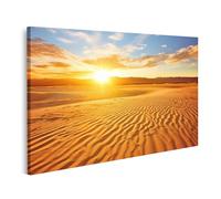 islandburner Tableau sur Toile Coucher de Soleil doré Scintillant au-Dessus des Dunes du désert Doré
