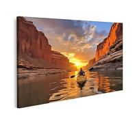 islandburner Tableau sur toile Coucher de soleil en kayak dans Canyon Valley Cadre Affiche Poster Murale Tableaux