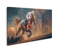 islandburner Tableau sur toile - Course de chevaux passionnante avec jockey rapide - Salle de copie - Contenu : images murales