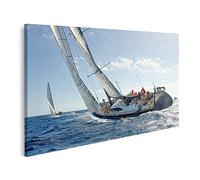 islandburner Tableau sur Toile Course De Voiliers Yachting Yachts Mer Deux Régate sous Voile Cadre Affiche Poster Murale Tableaux