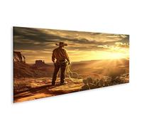 islandburner Tableau sur toile Cowboy au coucher de soleil de Monument Valley pour salon, fans occidental, agence de voyage, images murales poster