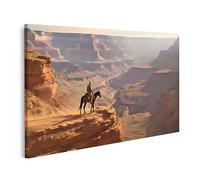 islandburner Tableau sur toile Cowboy sur le Grand Canyon Cheval sur l'abîme Créatif par le réseau Images murales Poster