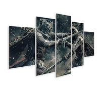 islandburner Tableau sur toile de qualité supérieure - Combat chevalier dans une bataille médiévale - Images murales